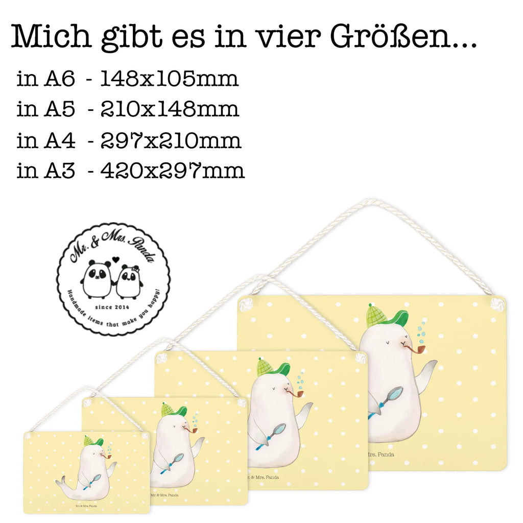 Decorative sign seal sherlock small animals, cute, funny, cute animal motives, hand drawn, small world, funny sayings, good mood, happy, gifts, gift ideas, special gifts, animal lover, card