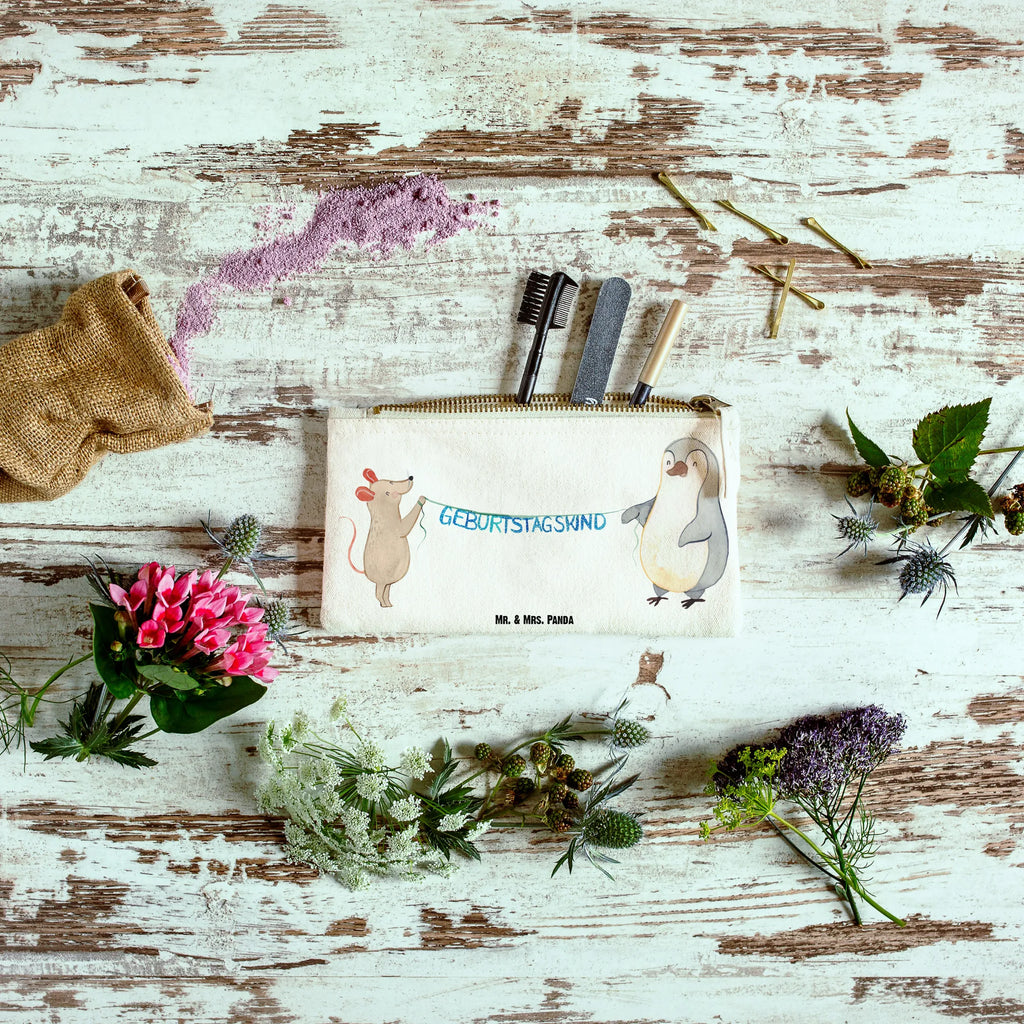 torebka na makijaż Mysz Pingwin urodziny toiletry bag, Schlampermäppchen, Schminktasche, Kulturbeutel, aufbewahrungsbeutel, pencil case, Schminkbeutel, Waschbeutel, Stiftemäppchen, Mäppchen, Waschtasche, Federmappe, utensilientasche, beauty tasche, Kosmetikbeutel, Kulturtasche, kosmetiktäschchen, Schminktäschchen, Etui, beauty case, Kosmetiktasche, pinsel tasche, aufbewahrungstasche, Geburtstag, Geburtstagsgeschenk, Geschenk, Geburtstage, Maus, Happy Birthday, Geburtstagsfeier, Pinguin