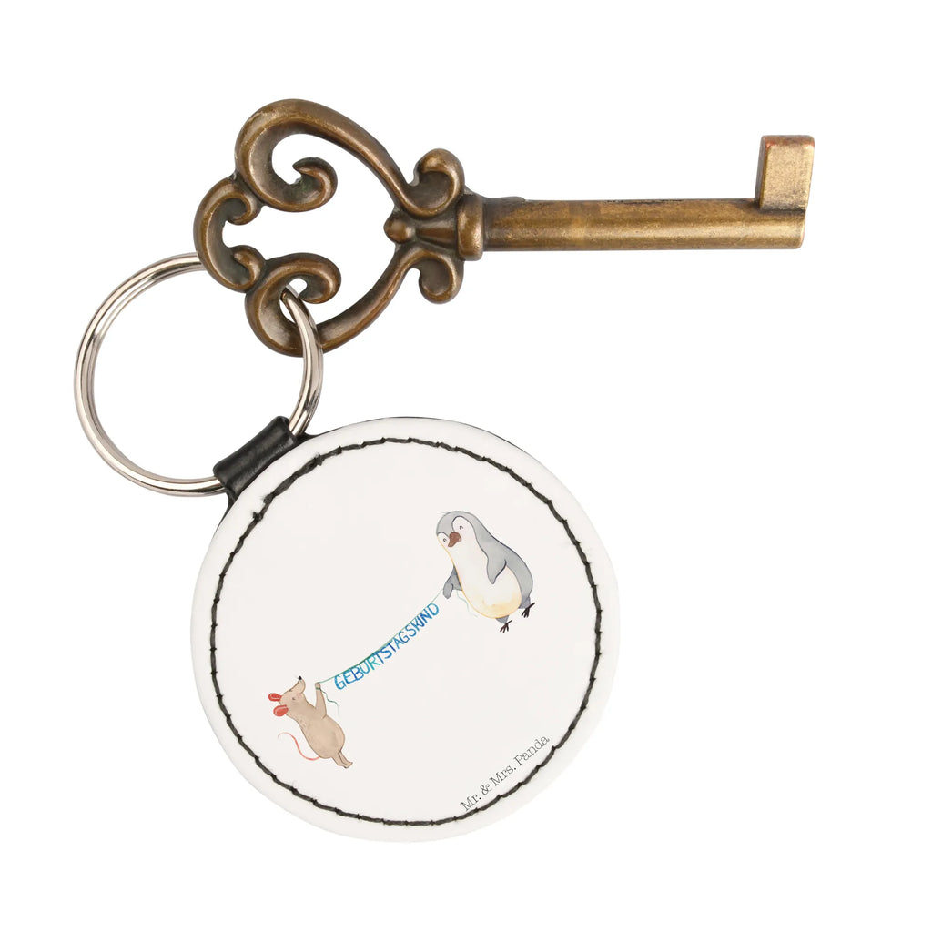 Rund Schlüsselanhänger Maus Pinguin Geburtstag Schlüsselaccessoire, Schlüsselanhänger, schlüsselbund anhänger, Taschenanhänger, mini schlüsselanhänger, Geschenk, Geburtstag, Geburtstagsgeschenk, Geburtstagsfeier, Maus, Geburtstage, Happy Birthday, Pinguin