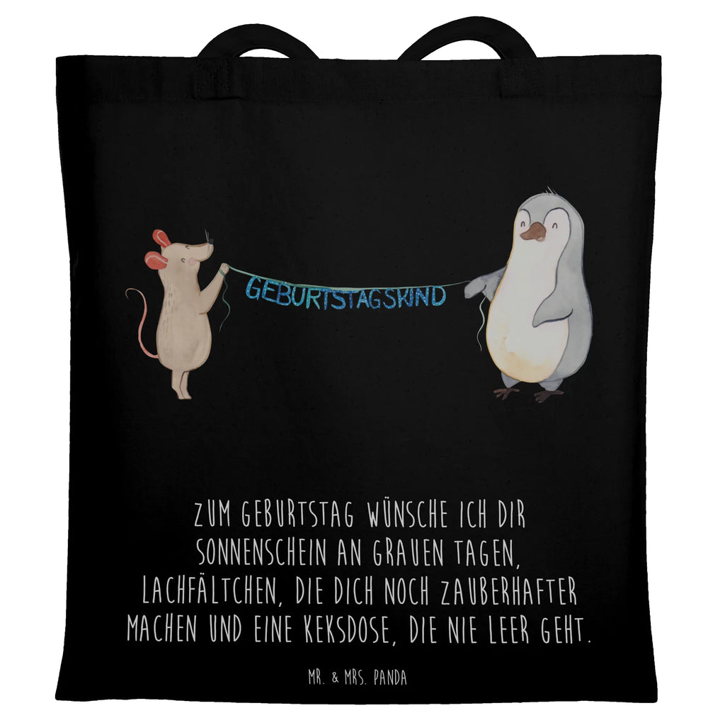 Tragetasche Maus Pinguin Geburtstag Jutetasche, Beuteltasche, Einkaufstasche, Schultertasche, Stofftasche, Beutel, Shopper, Tragetasche, Umhängetasche, Einkaufstüte, Badetasche, Jutebeutel, Stoffbeutel, Tasche, Strandtasche, Laptoptasche, Geburtstag, Geburtstagsgeschenk, Geschenk, Maus, Happy Birthday, Pinguin, Geburtstage, Geburtstagsfeier