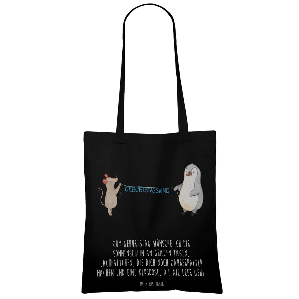 Tragetasche Maus Pinguin Geburtstag Jutetasche, Beuteltasche, Einkaufstasche, Schultertasche, Stofftasche, Beutel, Shopper, Tragetasche, Umhängetasche, Einkaufstüte, Badetasche, Jutebeutel, Stoffbeutel, Tasche, Strandtasche, Laptoptasche, Geburtstag, Geburtstagsgeschenk, Geschenk, Maus, Happy Birthday, Pinguin, Geburtstage, Geburtstagsfeier