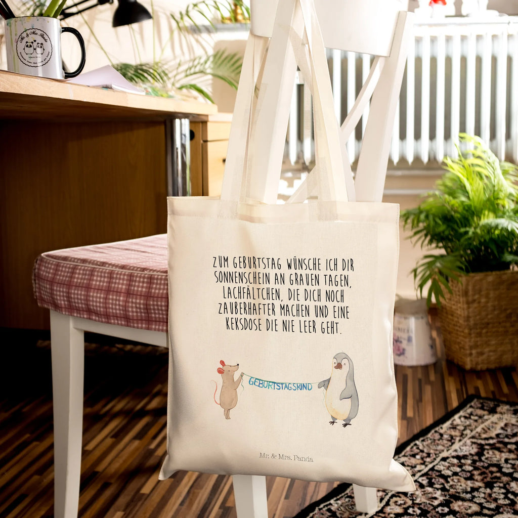 Tragetasche Maus Pinguin Geburtstag Jutetasche, Beuteltasche, Einkaufstasche, Schultertasche, Stofftasche, Beutel, Shopper, Tragetasche, Umhängetasche, Einkaufstüte, Badetasche, Jutebeutel, Stoffbeutel, Tasche, Strandtasche, Laptoptasche, Geburtstag, Geburtstagsgeschenk, Geschenk, Maus, Happy Birthday, Pinguin, Geburtstage, Geburtstagsfeier
