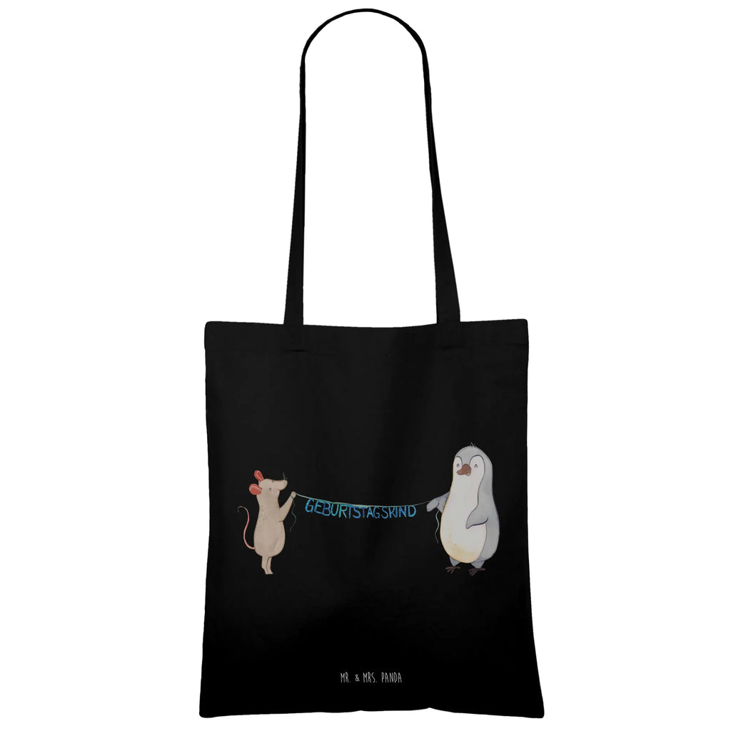Tragetasche Maus Pinguin Geburtstag Jutetasche, Beuteltasche, Einkaufstasche, Schultertasche, Stofftasche, Beutel, Shopper, Tragetasche, Umhängetasche, Einkaufstüte, Badetasche, Jutebeutel, Stoffbeutel, Tasche, Strandtasche, Laptoptasche, Geburtstag, Geburtstagsgeschenk, Geschenk, Maus, Happy Birthday, Pinguin, Geburtstage, Geburtstagsfeier