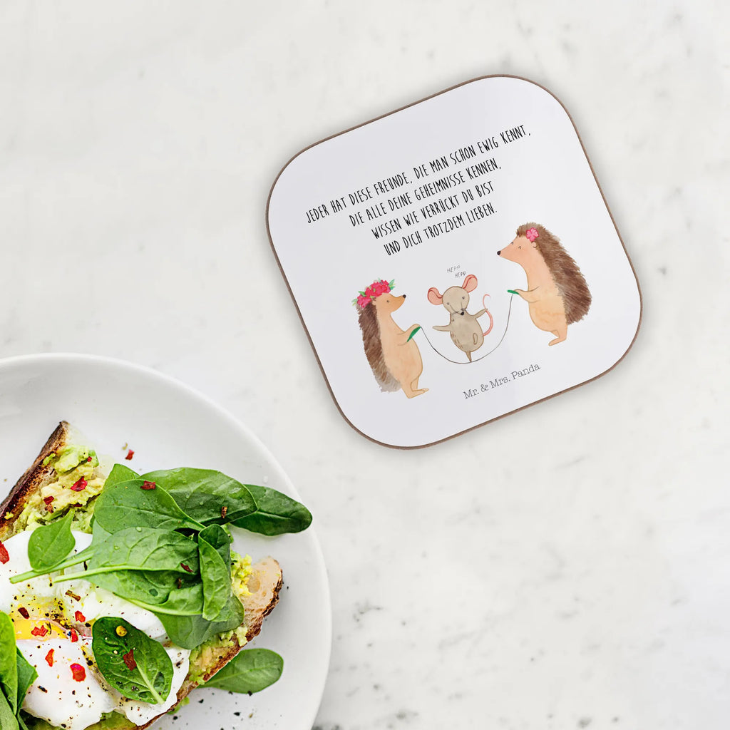 Square coaster Hedgehog skipping Korkuntersetzer, Untersetzer, Untersetzer Design, Tassen Untersetzer, Glasuntersetzer, Untersetzer Holz, Holzuntersetzer, Getränkeuntersetzer, Untersetzer für Gläser, Untersetzer Gläser, Untersetzer aus Holz, Bierdeckel, Tiermotive, Gute Laune, lustige Sprüche, Tiere, Kinder, Seilhüpfen, Kindergarten, Maus, Seilspringen, Igel