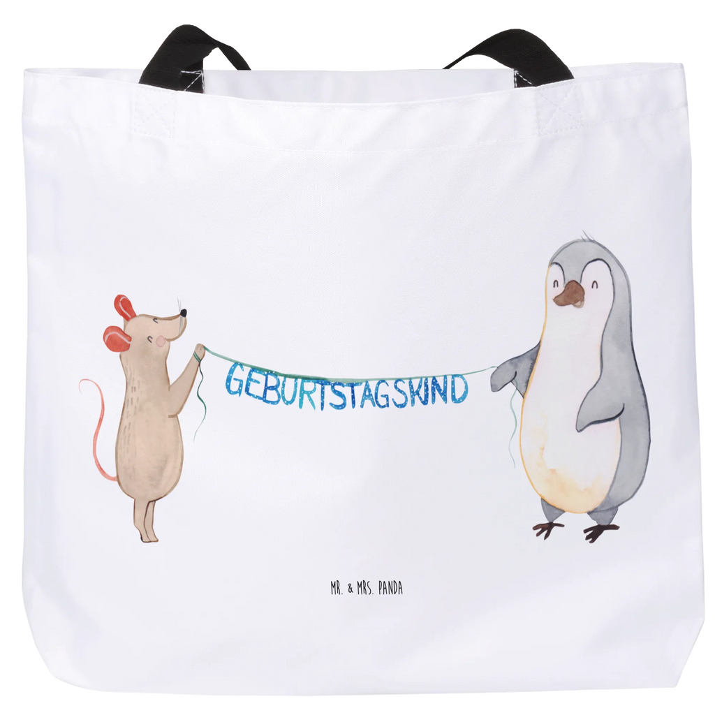 Shopper mouse penguin Birthday Einkaufsbeutel, Einkaufstasche, Schultertasche, XXL Tasche, Alltagstasche, Schulbeutel, Strandtasche, Tragebeutel, Shopper, Schultasche, Beutel, Tüte, Stofftasche, XL, Freizeittasche, Ausflug, Geschenk, Geburtstag, Geburtstagsgeschenk, Geburtstage, Happy Birthday, Pinguin, Maus, Geburtstagsfeier
