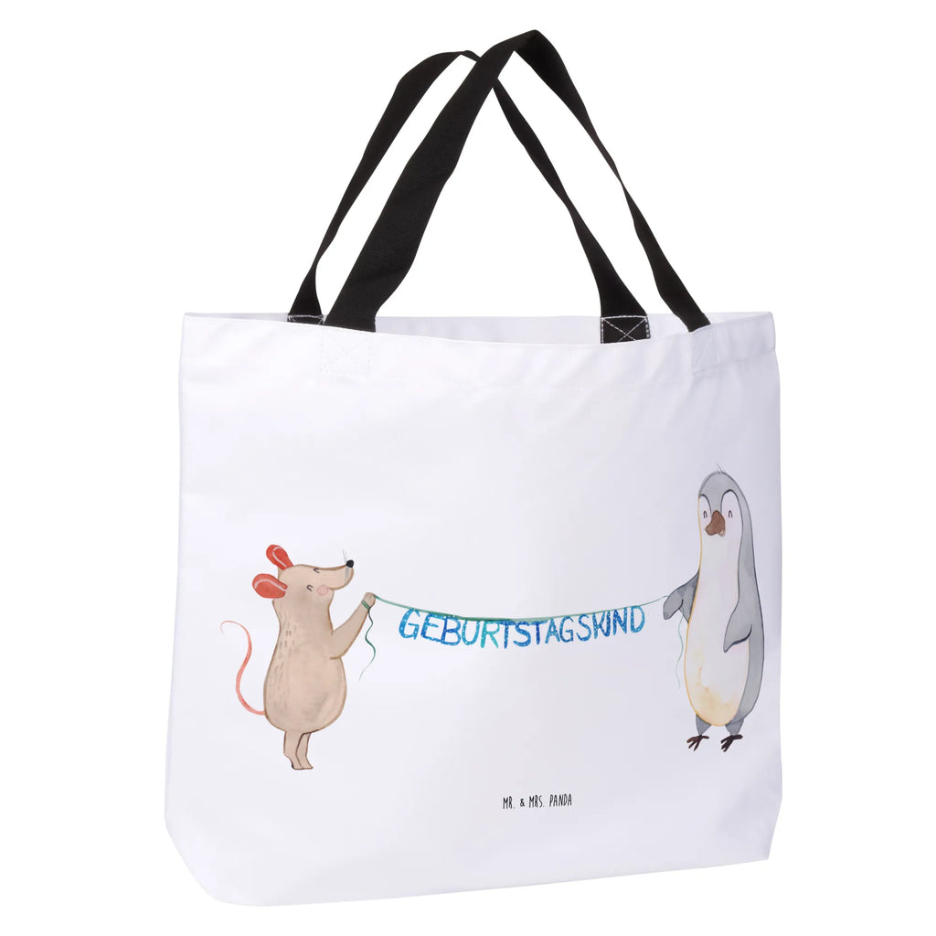 Shopper mouse penguin Birthday Einkaufsbeutel, Einkaufstasche, Schultertasche, XXL Tasche, Alltagstasche, Schulbeutel, Strandtasche, Tragebeutel, Shopper, Schultasche, Beutel, Tüte, Stofftasche, XL, Freizeittasche, Ausflug, Geschenk, Geburtstag, Geburtstagsgeschenk, Geburtstage, Happy Birthday, Pinguin, Maus, Geburtstagsfeier