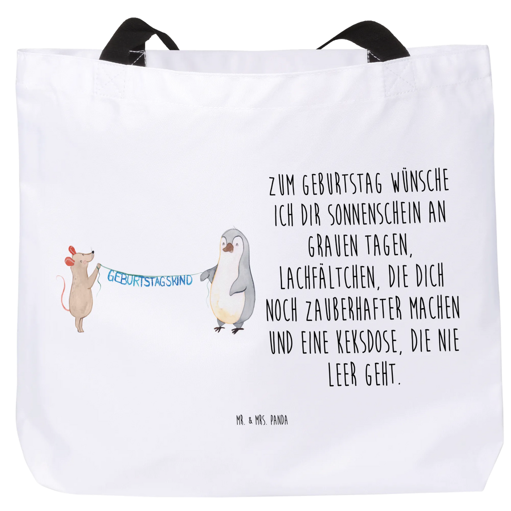 Shopper mouse penguin Birthday Einkaufsbeutel, Einkaufstasche, Schultertasche, XXL Tasche, Alltagstasche, Schulbeutel, Strandtasche, Tragebeutel, Shopper, Schultasche, Beutel, Tüte, Stofftasche, XL, Freizeittasche, Ausflug, Geschenk, Geburtstag, Geburtstagsgeschenk, Geburtstage, Happy Birthday, Pinguin, Maus, Geburtstagsfeier