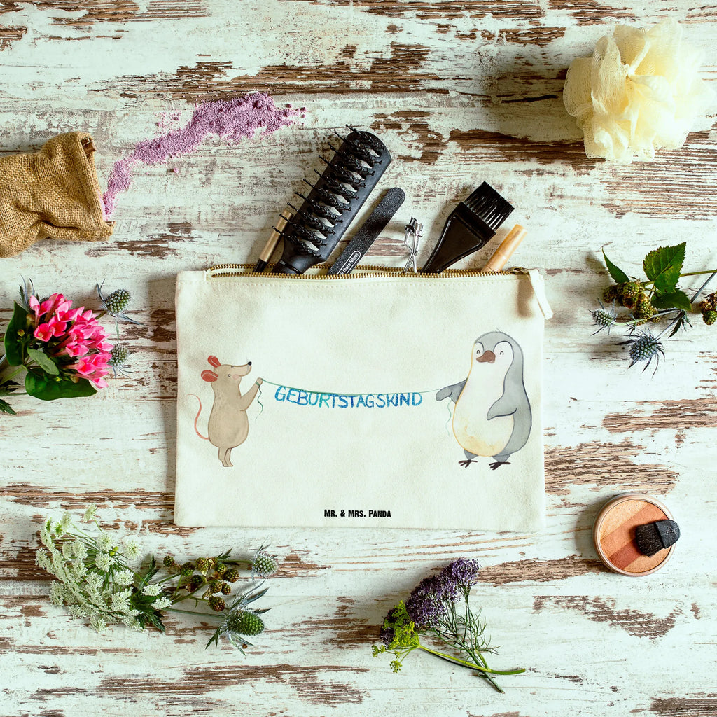 torebka na makijaż Mysz Pingwin urodziny toiletry bag, Schlampermäppchen, Schminktasche, Kulturbeutel, aufbewahrungsbeutel, pencil case, Schminkbeutel, Waschbeutel, Stiftemäppchen, Mäppchen, Waschtasche, Federmappe, utensilientasche, beauty tasche, Kosmetikbeutel, Kulturtasche, kosmetiktäschchen, Schminktäschchen, Etui, beauty case, Kosmetiktasche, pinsel tasche, aufbewahrungstasche, Geburtstag, Geburtstagsgeschenk, Geschenk, Geburtstage, Maus, Happy Birthday, Geburtstagsfeier, Pinguin