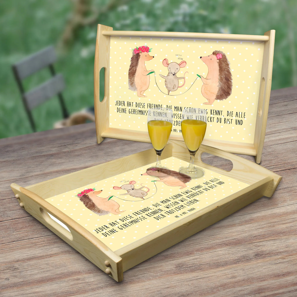 Serviertablett Igel Seilhüpfen Küchentablett, Serviertablett, Tablett, Holztablett, Frühstückstablett, Dekotablett, Tiermotive, Gute Laune, lustige Sprüche, Tiere, Seilhüpfen, Igel, Maus, Seilspringen, Kindergarten, Kinder