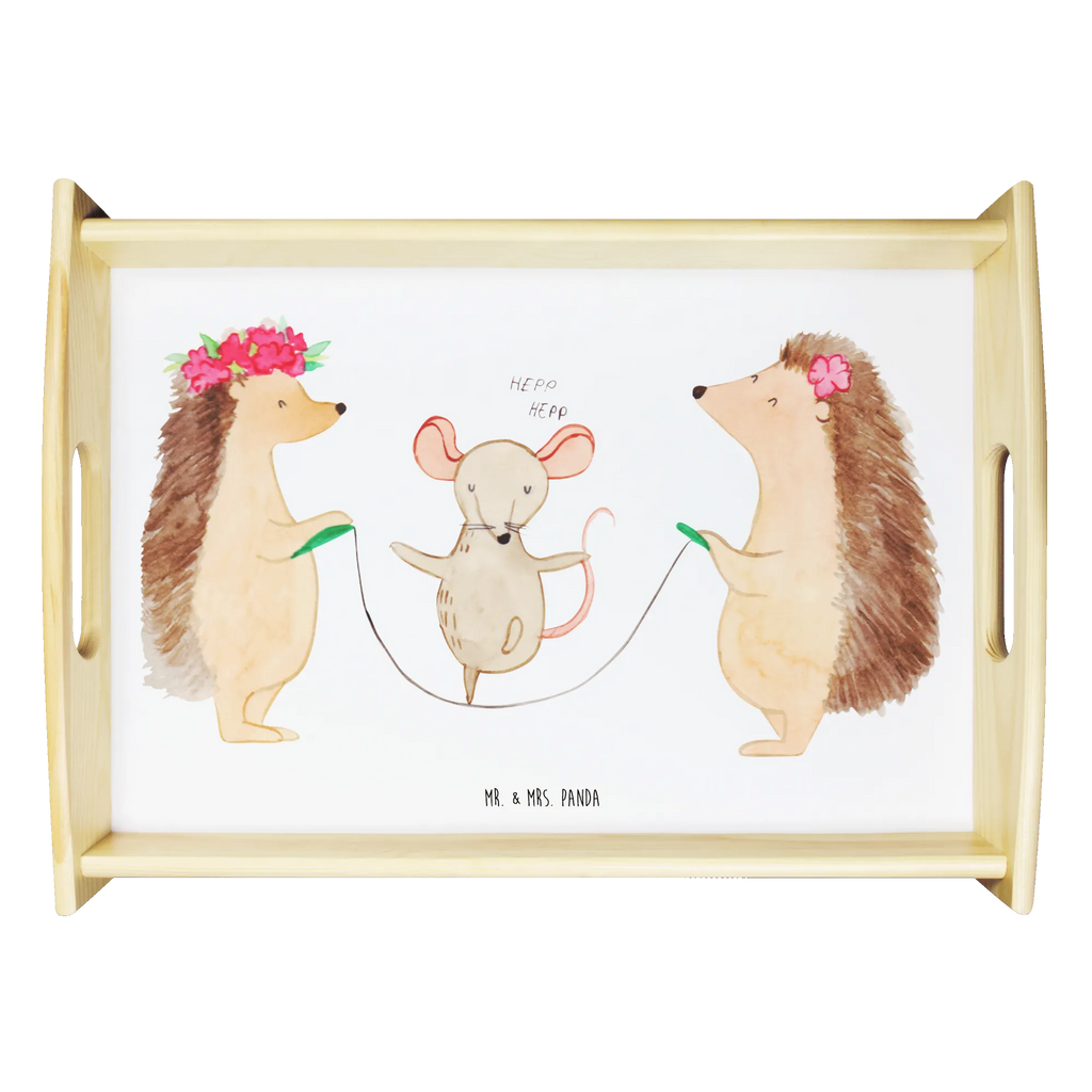 Serviertablett Igel Seilhüpfen Küchentablett, Serviertablett, Tablett, Holztablett, Frühstückstablett, Dekotablett, Tiermotive, Gute Laune, lustige Sprüche, Tiere, Seilhüpfen, Igel, Maus, Seilspringen, Kindergarten, Kinder