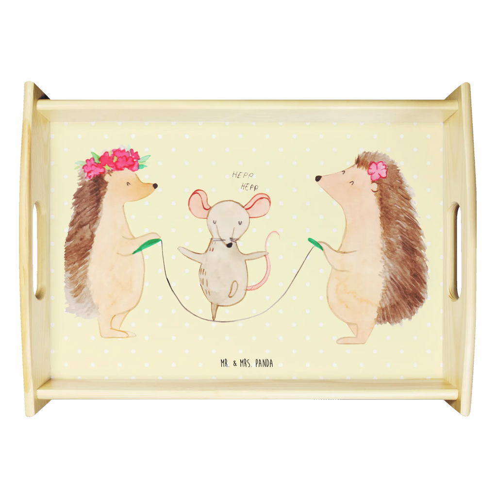 Serviertablett Igel Seilhüpfen Küchentablett, Serviertablett, Tablett, Holztablett, Frühstückstablett, Dekotablett, Tiermotive, Gute Laune, lustige Sprüche, Tiere, Seilhüpfen, Igel, Maus, Seilspringen, Kindergarten, Kinder