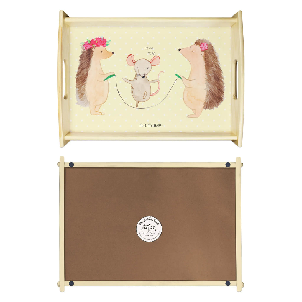 Serviertablett Igel Seilhüpfen Küchentablett, Serviertablett, Tablett, Holztablett, Frühstückstablett, Dekotablett, Tiermotive, Gute Laune, lustige Sprüche, Tiere, Seilhüpfen, Igel, Maus, Seilspringen, Kindergarten, Kinder