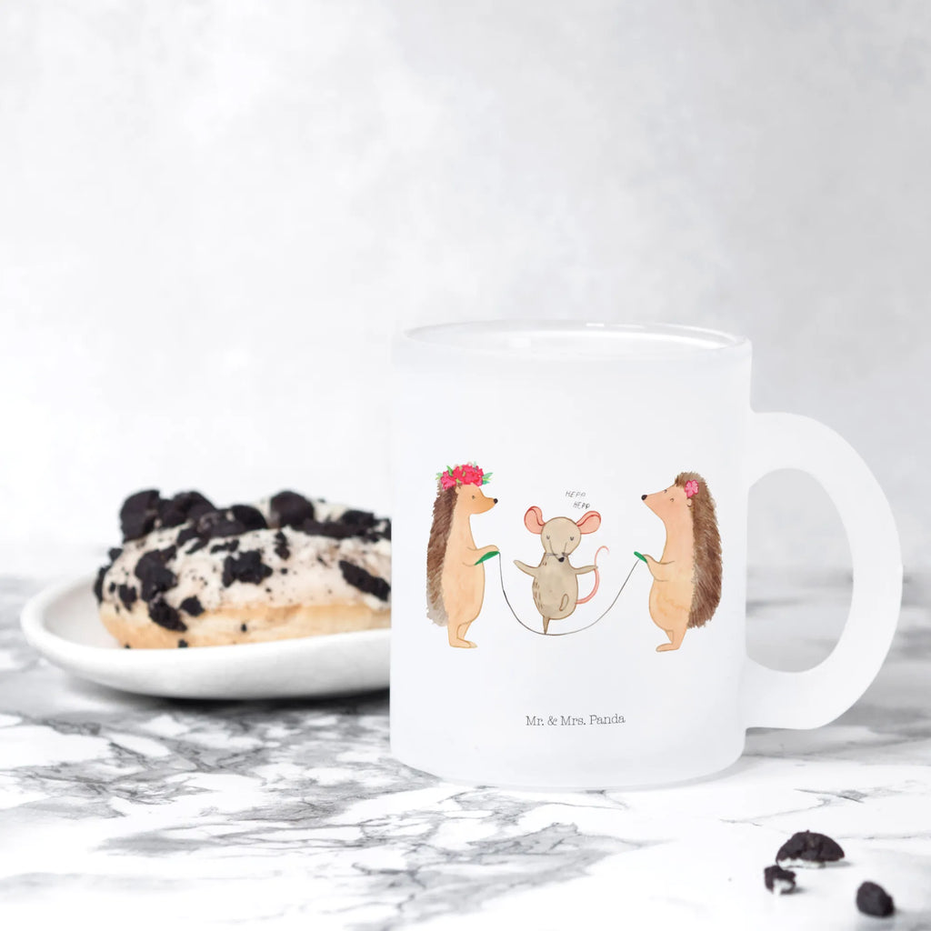 Filiżanka do herbaty jeż Skakanie na skakance Motywy zwierzęce, dobra energia, zabawne powiedzonka, zwierzęta