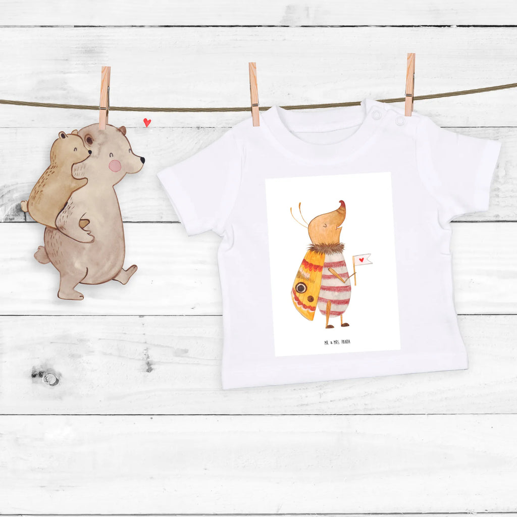 Organiczna koszulka dla niemowląt ćma mała flaga Motywy zwierzęce, dobra energia, zabawne powiedzonka, zwierzęta