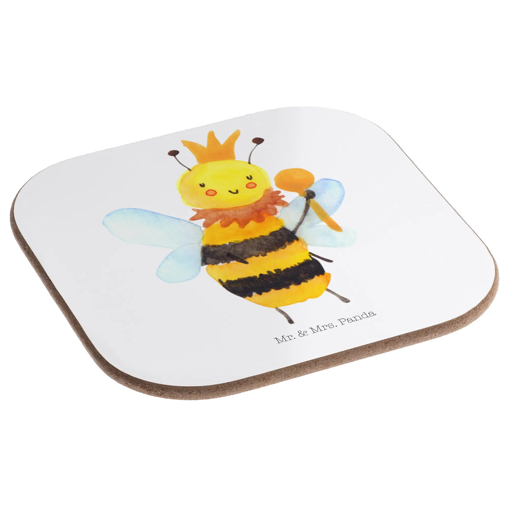 Square coaster bee king gifts, Coasters, glass coasters, presents, gift, party, breakfast, Bee, wasp, bumblebee