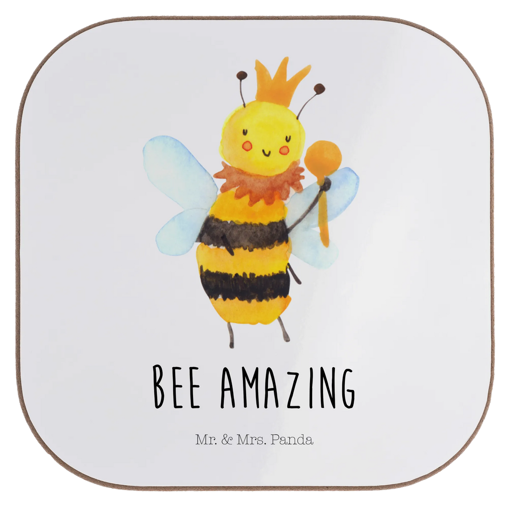 Square coaster bee king gifts, Coasters, glass coasters, presents, gift, party, breakfast, Bee, wasp, bumblebee