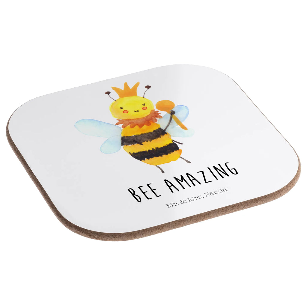 Square coaster bee king gifts, Coasters, glass coasters, presents, gift, party, breakfast, Bee, wasp, bumblebee