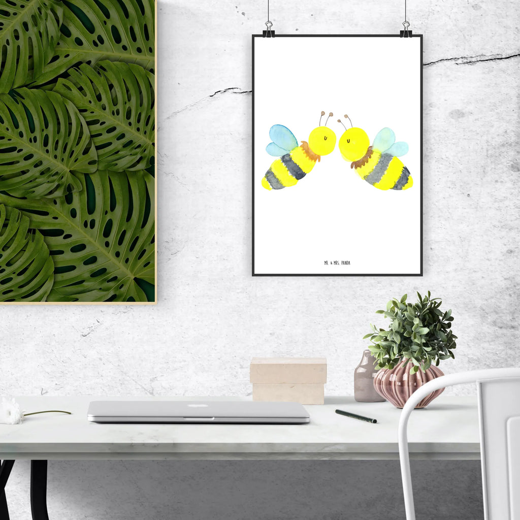 Poster Biene Liebe Bild für Wand, Plakat, Wanddekoration, Bild, Wandschmuck, Wandposter, Wanddeko Bild, drucke, grafikposter, Deko Bild, kunstposter, wandkunst, kunstdruck poster, wanddruck, Wandbild, Posterdruck, kunst für die wand, Poster, Kunstdruck, Mr. & Mrs. Panda Poster, wanddeko, Designposter, Hummel, Wespe, Biene