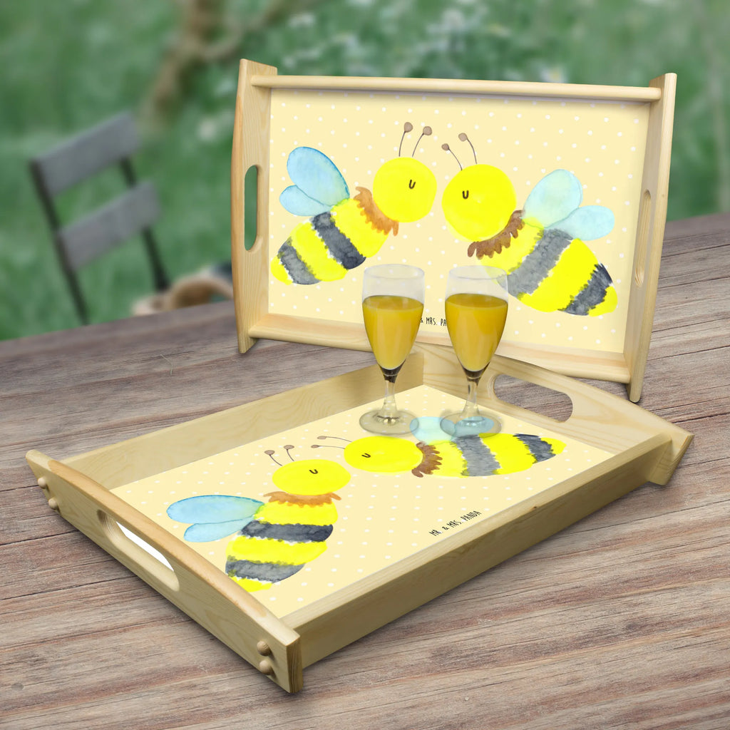 Serviertablett Biene Liebe Tablett, Serviertablett, Holztablett, Frühstückstablett, Küchentablett, Dekotablett, Biene, Wespe, Hummel
