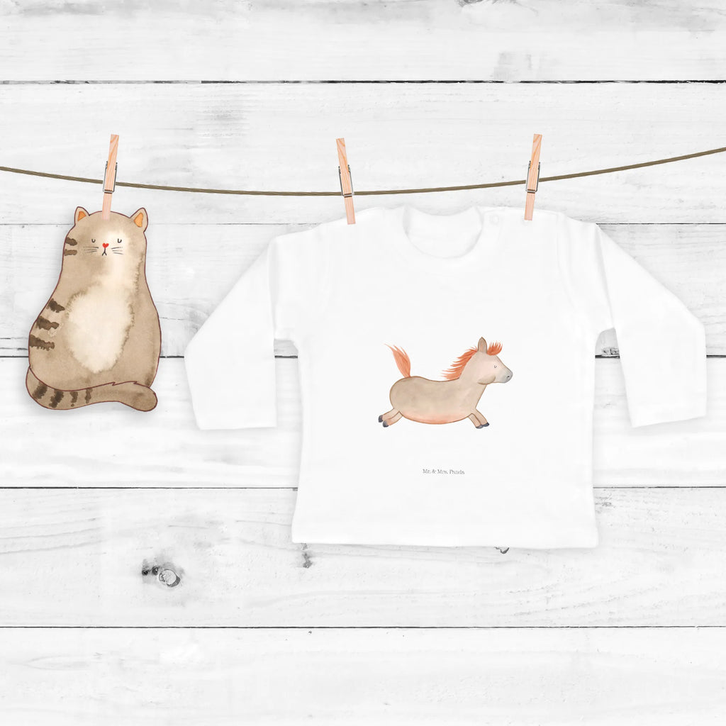 Baby Longsleeve Pferd Springen Jungen, Bio, Langarm, Kleidung, Baby Shower, Geburt, Mädchen, Landwirtin, Bauernhof, Hoftiere, Landwirt, ausreiten, reiten, Pony, Pferdebesitzer, Stall, Pferde, Pferdestall, Pferd