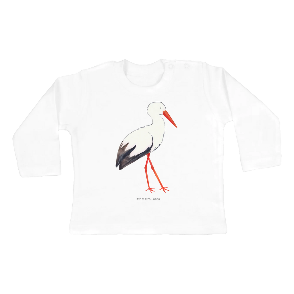 Baby Longsleeve Storch Baby, Langarm, Jungen, Bio, Kleidung, Mädchen, Tiermotive, Gute Laune, lustige Sprüche, Tiere, Mütter, Mutter, Mutter werden, Schwangerschaft, Schwanger, Geburt, Babybauch, Storch, Störche