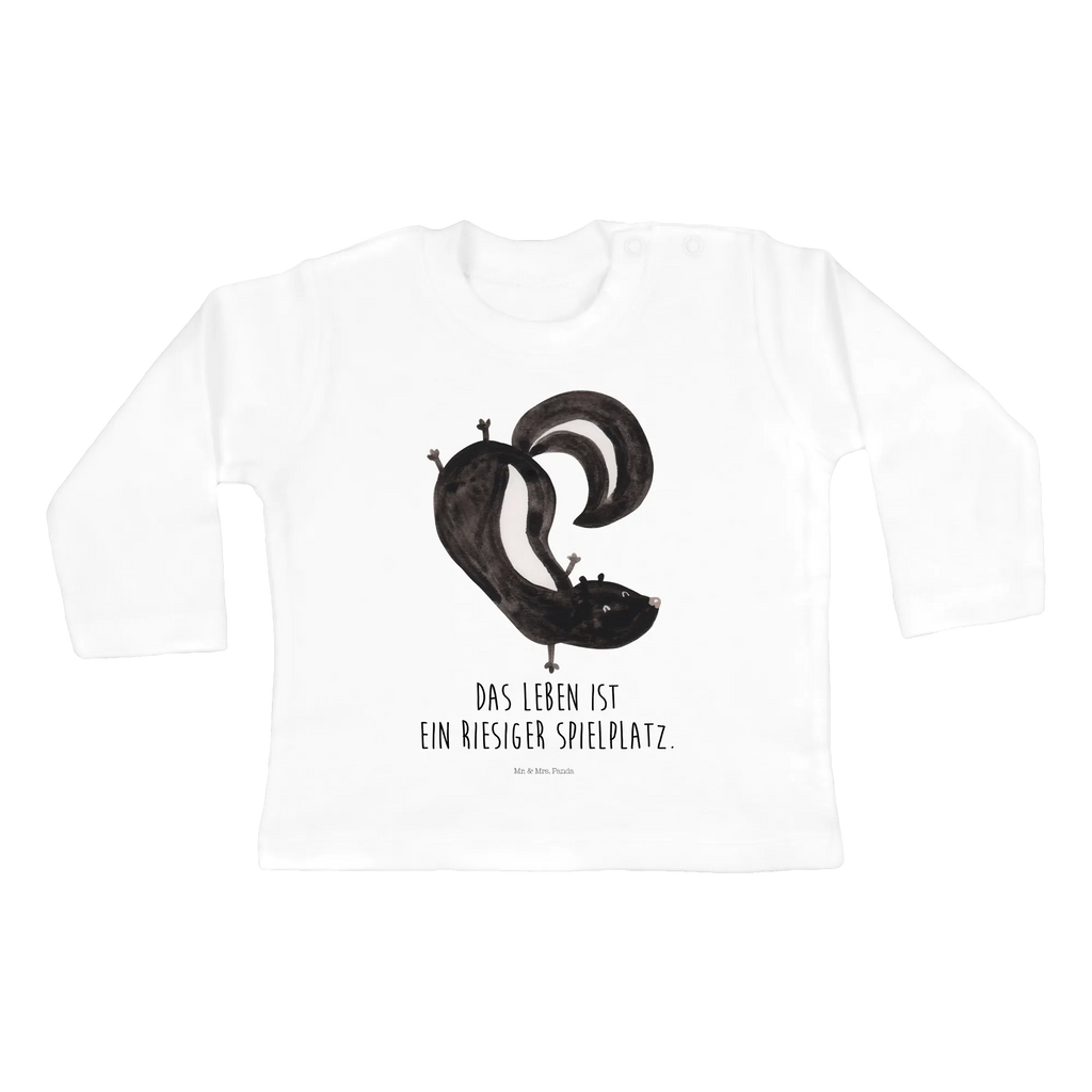 Baby long-sleeve skunk handstand Kleidung, Bio, Baby Shower, Langarm, Skunk, Stinktier, Spielplatz, Stinker, Wildtier, Stinki, Kind, Raubtier, Verpielt