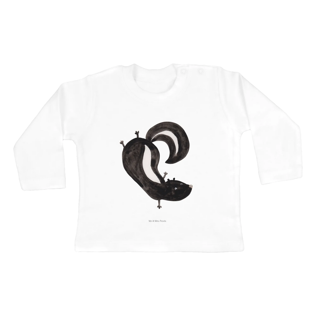 Baby long-sleeve skunk handstand Kleidung, Bio, Baby Shower, Langarm, Skunk, Stinktier, Spielplatz, Stinker, Wildtier, Stinki, Kind, Raubtier, Verpielt