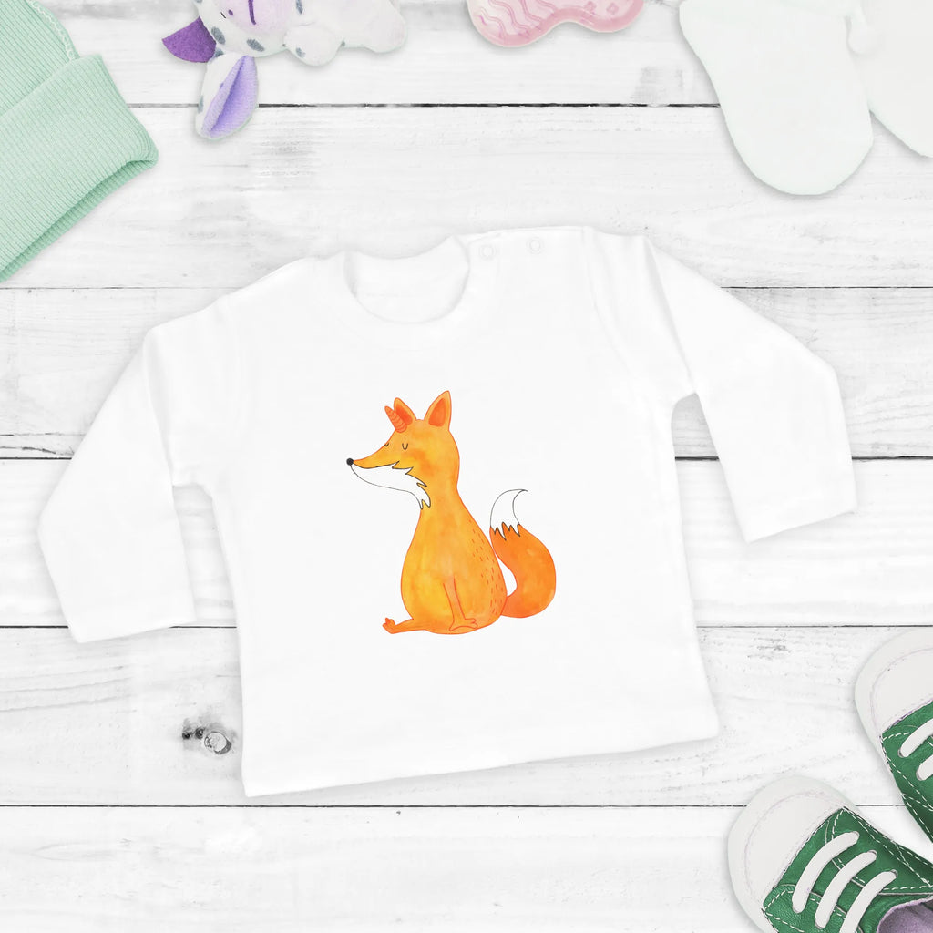 Baby Longsleeve Fuchshörnchen Wunsch Bio, Langarm, Kleidung, Baby Shower, Einhörner, Einhorn Deko, Einhorn, Unicorn, Fuchshorn, Füchse, Fuchshörnchen, Foxycorn, Fuchs, Unicorns