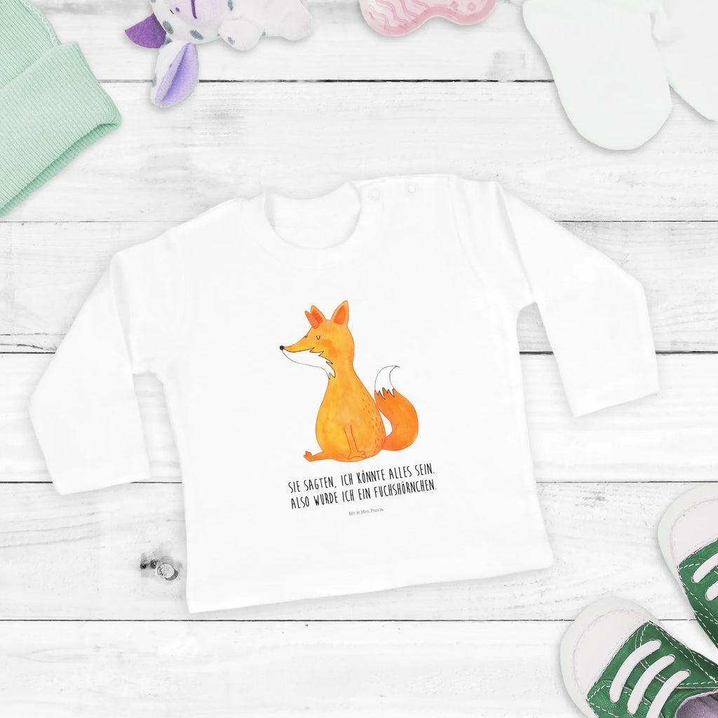 Baby Longsleeve Fuchshörnchen Wunsch Bio, Langarm, Kleidung, Baby Shower, Einhörner, Einhorn Deko, Einhorn, Unicorn, Fuchshorn, Füchse, Fuchshörnchen, Foxycorn, Fuchs, Unicorns