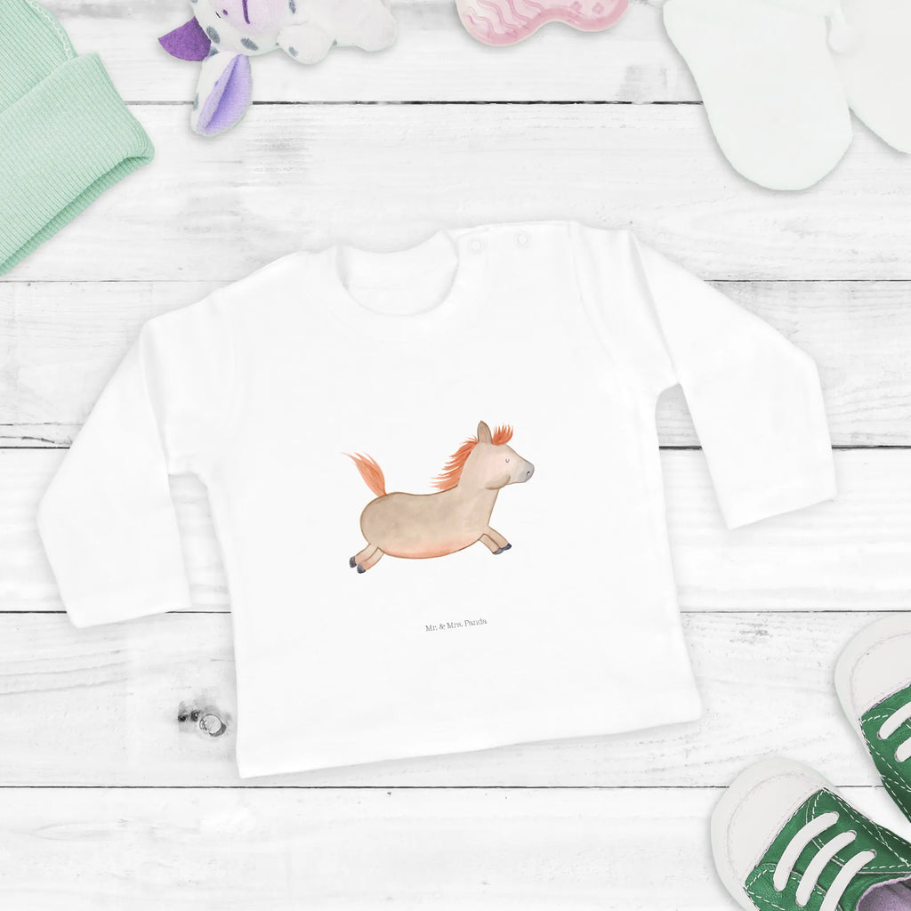 Baby Longsleeve Pferd Springen Jungen, Bio, Langarm, Kleidung, Baby Shower, Geburt, Mädchen, Landwirtin, Bauernhof, Hoftiere, Landwirt, ausreiten, reiten, Pony, Pferdebesitzer, Stall, Pferde, Pferdestall, Pferd