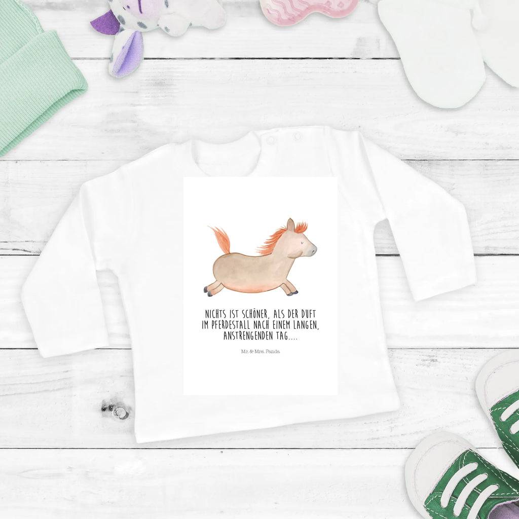 Baby Longsleeve Pferd Springen Jungen, Bio, Langarm, Kleidung, Baby Shower, Geburt, Mädchen, Landwirtin, Bauernhof, Hoftiere, Landwirt, ausreiten, reiten, Pony, Pferdebesitzer, Stall, Pferde, Pferdestall, Pferd