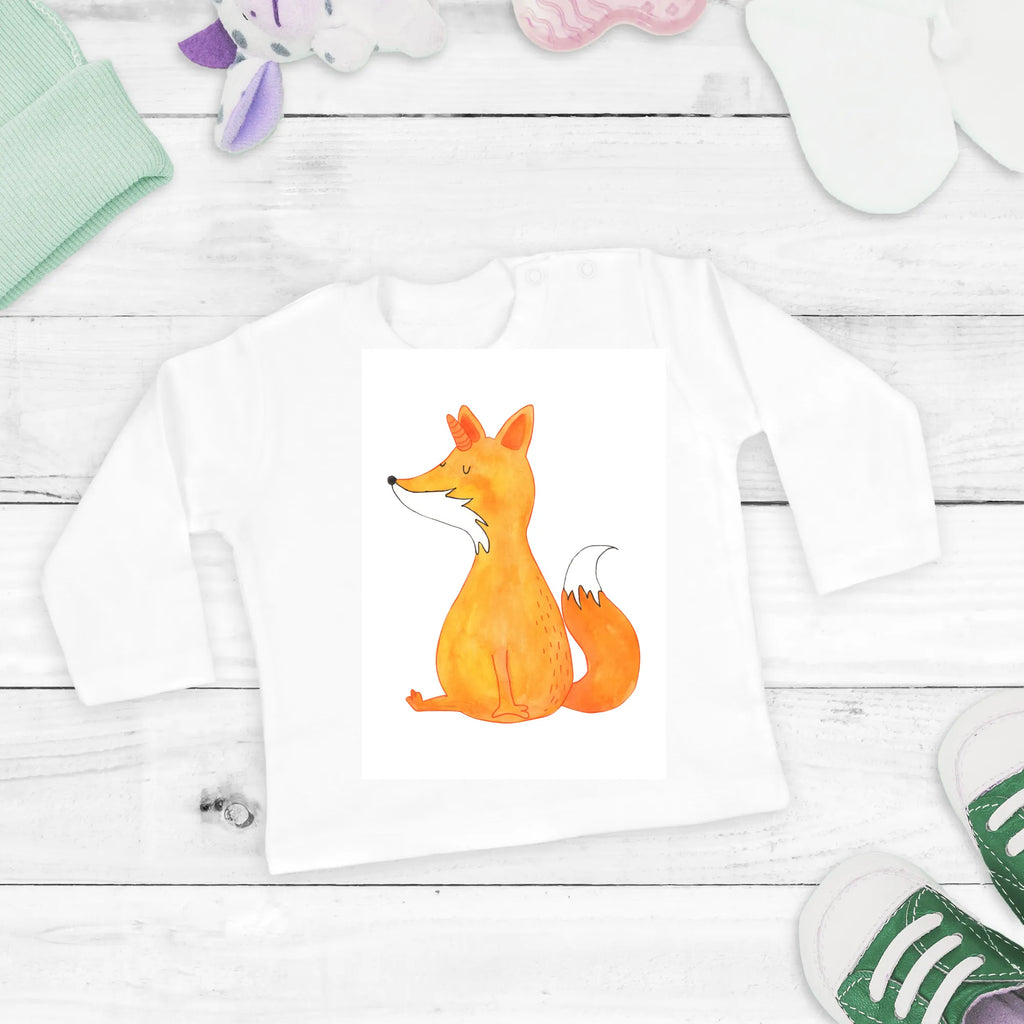Baby Longsleeve Fuchshörnchen Wunsch Bio, Langarm, Kleidung, Baby Shower, Einhörner, Einhorn Deko, Einhorn, Unicorn, Fuchshorn, Füchse, Fuchshörnchen, Foxycorn, Fuchs, Unicorns