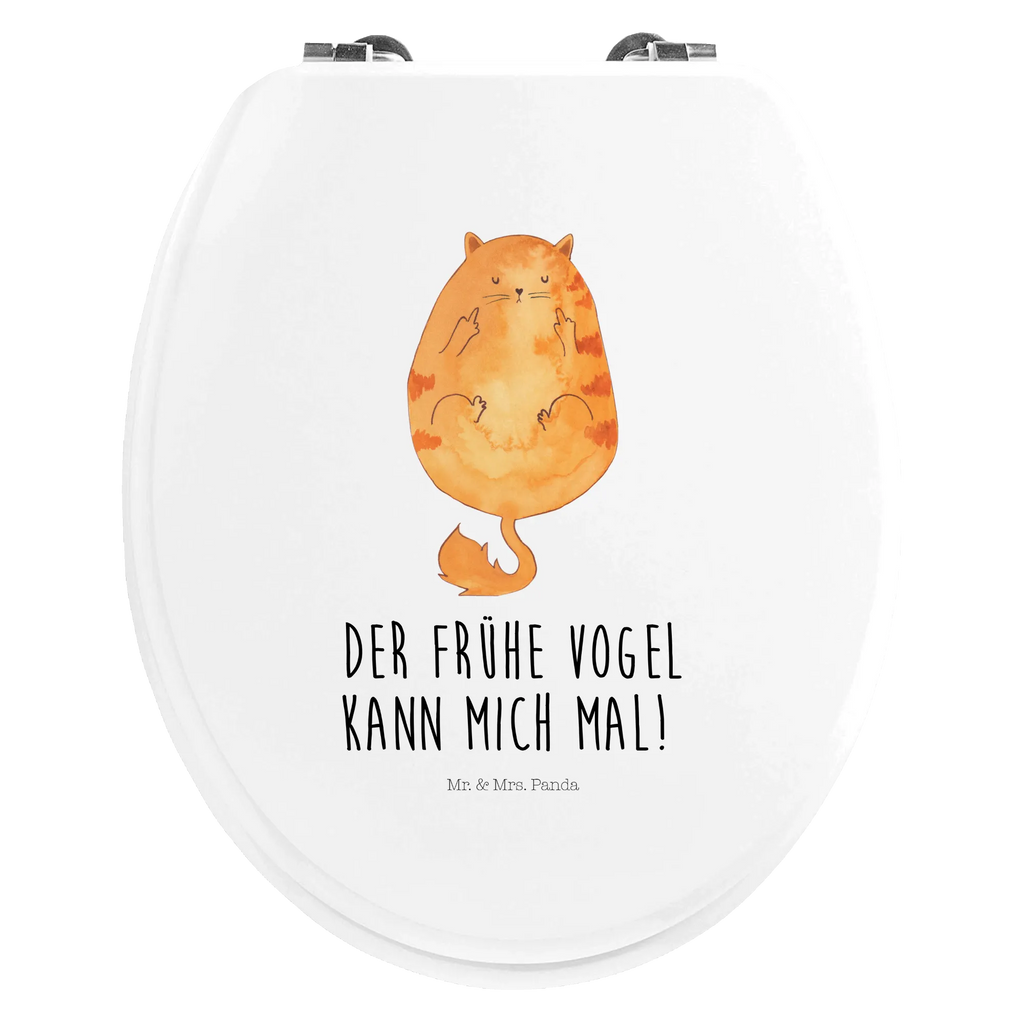 Motiv WC Sitz Katze Frühaufsteher Klodeckel, Toilettendeckel, Toilette, WC-Sitz, Klobrille, Katze, Katzenmotiv, Katzenfan, Katzendeko, Katzenfreund, Katzenliebhaber, Katzenprodukte, Katzenartikel, Katzenaccessoires, Katzensouvenirs, Katzenliebhaberprodukte, Katzenmotive, Frühaufsteher, Kaffee, Katzen, Mietze, Der frühe Vogel kann mich mal, Kater, Morgenmuffel