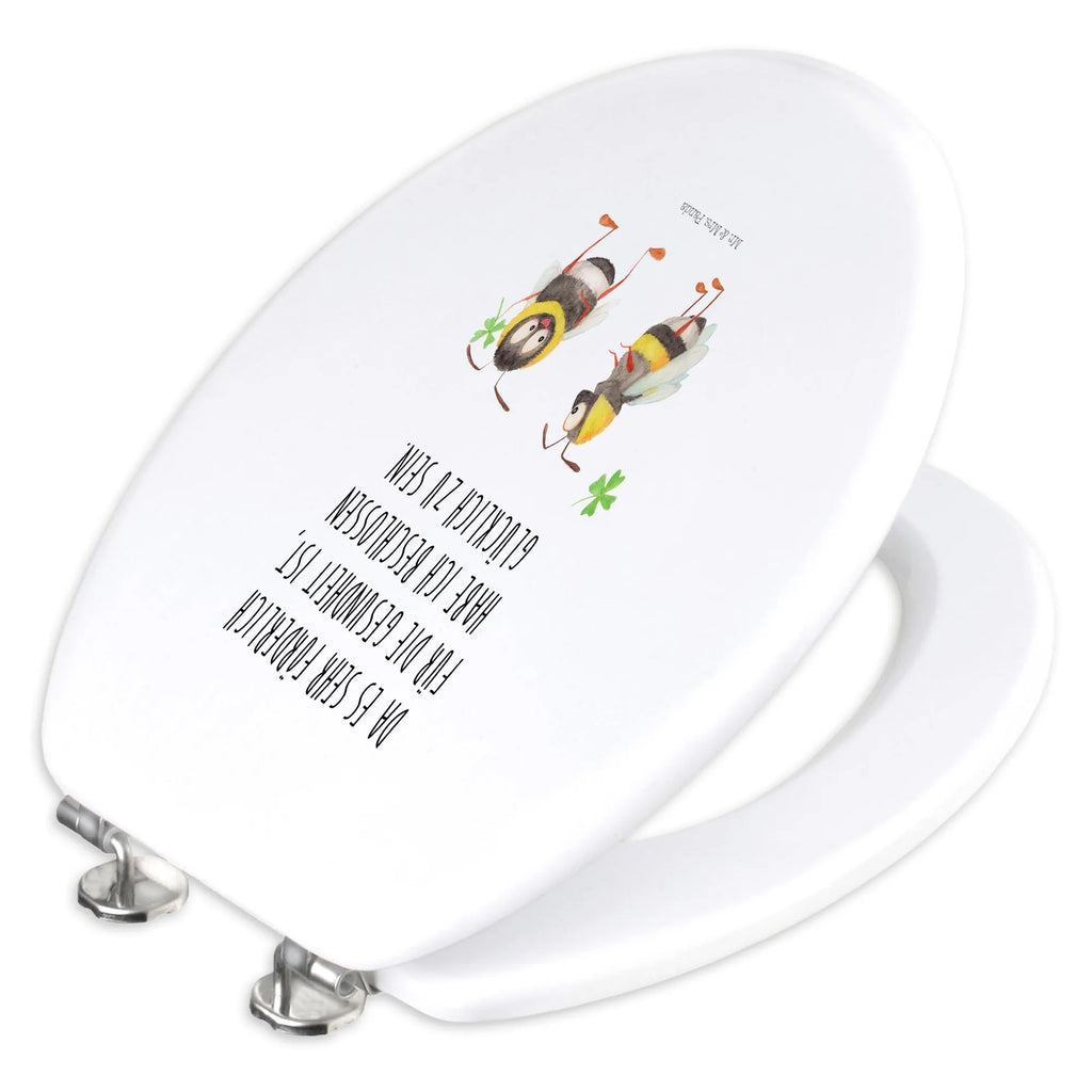 Motiv WC Sitz Hummeln Kleeblatt Toilettendeckel, Toilette, Klobrille, WC-Sitz, Klodeckel, Tiermotive, Gute Laune, lustige Sprüche, Tiere, Spruch schön, Biene, glücklich werden, Biene Deko, Spruch fröhlich, Hummel, glücklich sein, Spruch positiv