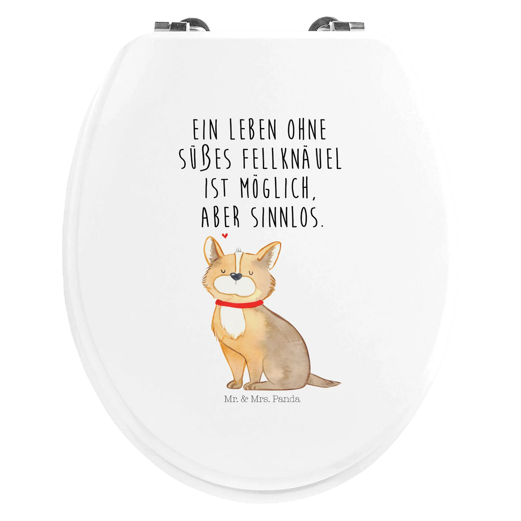 Motiv WC Sitz Hund Glück Klodeckel, Klobrille, WC-Sitz, Toilettendeckel, Toilette, Hund, Hundemotiv, Haustier, Hunderasse, Tierliebhaber, Hundebesitzer, Sprüche, Hundeliebe, Corgie, Hundemama, Spruch, Liebe