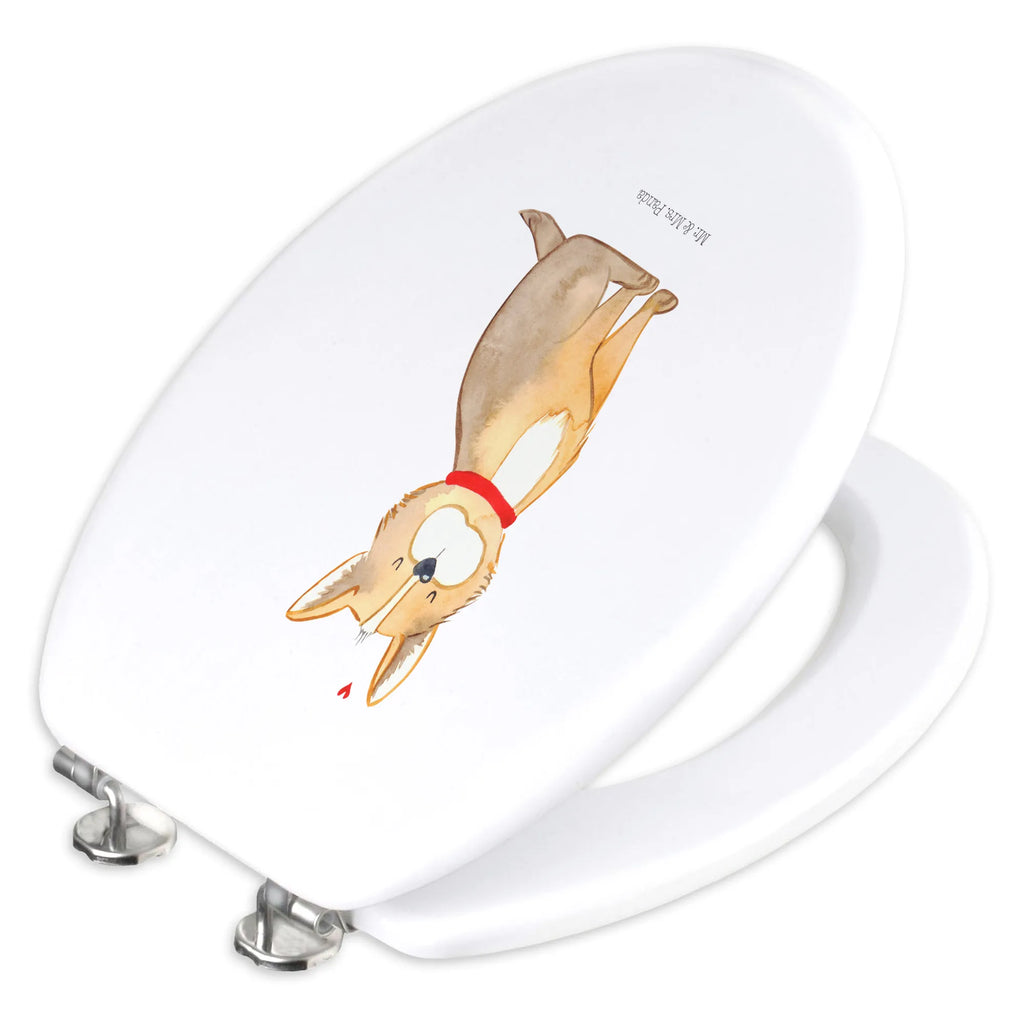 Motiv WC Sitz Hund Glück Klodeckel, Klobrille, WC-Sitz, Toilettendeckel, Toilette, Hund, Hundemotiv, Haustier, Hunderasse, Tierliebhaber, Hundebesitzer, Sprüche, Hundeliebe, Corgie, Hundemama, Spruch, Liebe