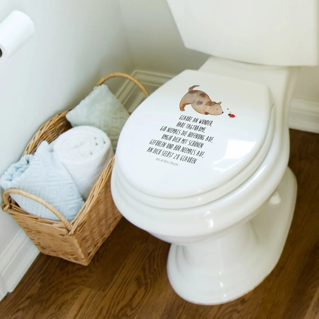 Motiv WC deska sedesowa pies biedronka Klobrille, WC-Sitz, Toilettendeckel, Klodeckel, Toilette, Hund, Hundemotiv, Haustier, Hunderasse, Tierliebhaber, Hundebesitzer, Sprüche, Mischlinghund, Hunde, Marienkäfer, Hundespruch, Mischling