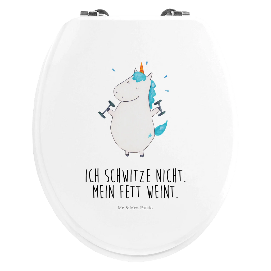 Motiv WC Sitz Einhorn Fitness Klodeckel, WC-Sitz, Toilettendeckel, Klobrille, Toilette, Einhorn, Einhörner, Einhorn Deko, Unicorn, Pumpen, Geräte, Abnehmen, Gym, Fitnessstudio, Sport, Fitness, Diät, Sixpack