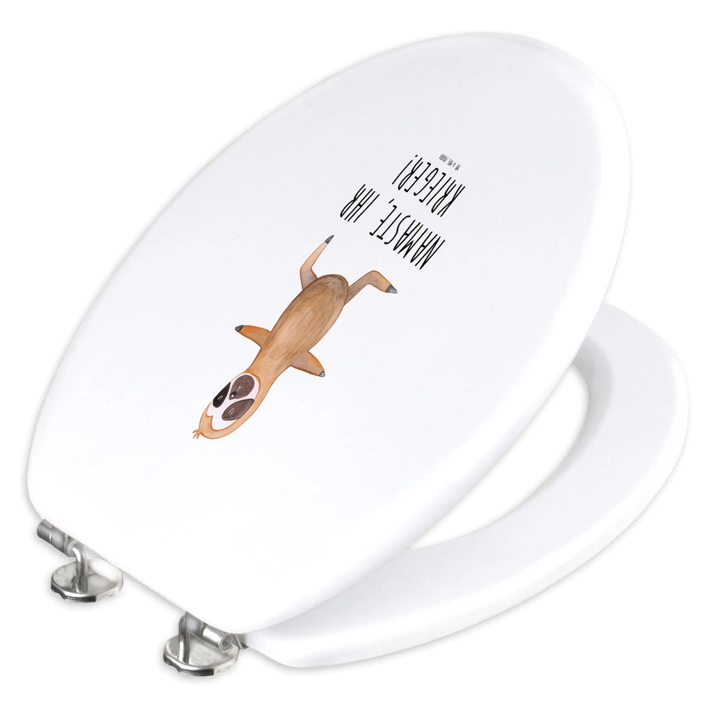 Motiv WC Sitz Faultier  Yoga Toilette, Klobrille, WC-Sitz, Toilettendeckel, Klodeckel, Faultier, Faultier Geschenk, Faultier Deko, Entspannung, Gelassenheit, Meditation, Atmung, Lieblingstier, Faultiere, Yogaübungen, faul, Krieger, Namaste, Yoga