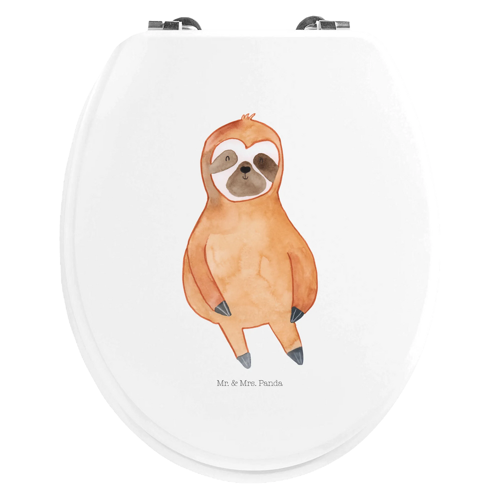Motiv WC deska sedesowa leniwiec Zadowolony Klodeckel, WC-Sitz, Toilettendeckel, Toilette, Klobrille, Faultier, Faultier Geschenk, Faultier Deko, Lieblingstier, Glück, glücklich, Pause, relaxen, happy, Zufriedenheit, zufrieden, Frieden, Ruhe, Gelassenheit, faul, Faultiere
