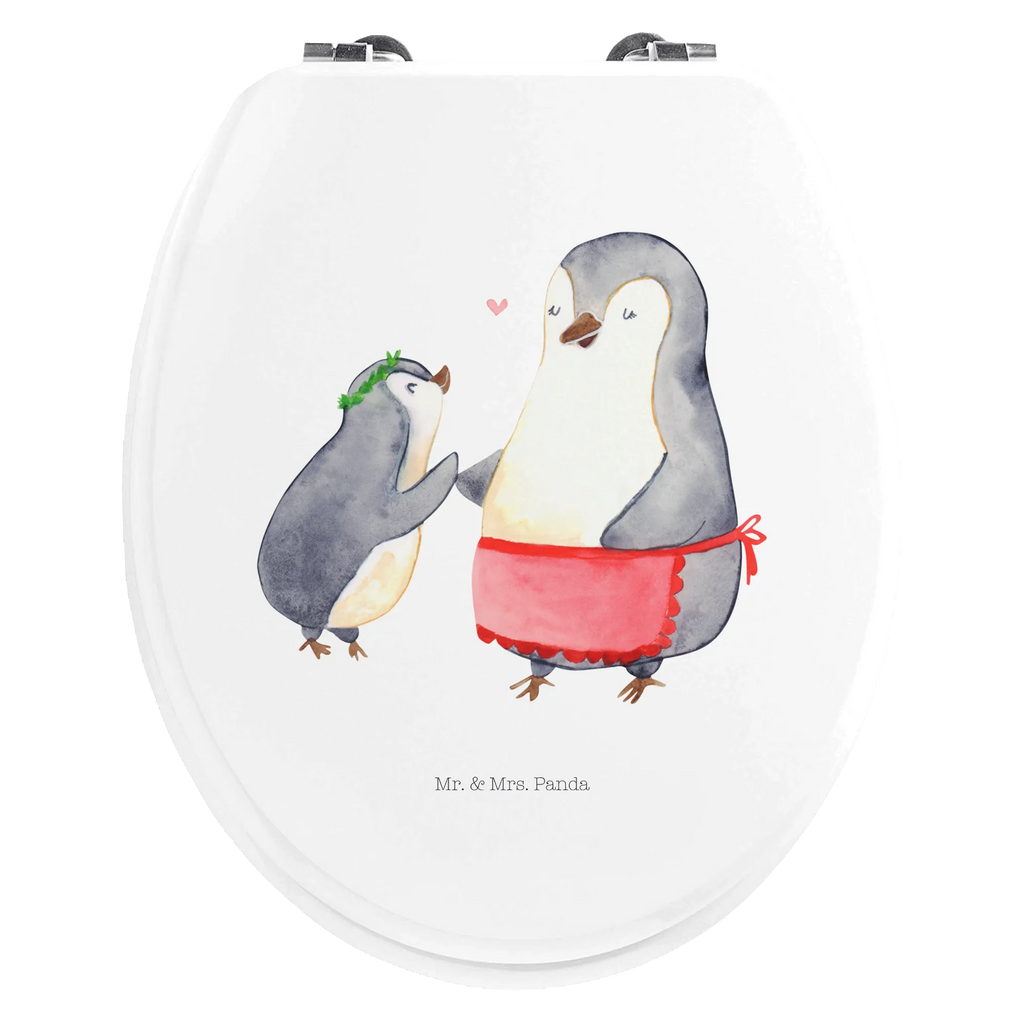 Motiv WC Sitz Pinguin mit Kind Klodeckel, Toilettendeckel, Toilette, WC-Sitz, Klobrille, Familie, Vatertag, Muttertag, Bruder, Schwester, Mama, Papa, Oma, Opa, Geburststag, Mami, Mutter, Mutti, Geschenk