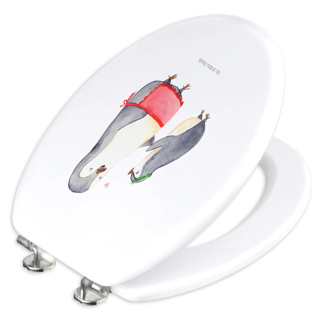 Motiv WC Sitz Pinguin mit Kind Klodeckel, Toilettendeckel, Toilette, WC-Sitz, Klobrille, Familie, Vatertag, Muttertag, Bruder, Schwester, Mama, Papa, Oma, Opa, Geburststag, Mami, Mutter, Mutti, Geschenk