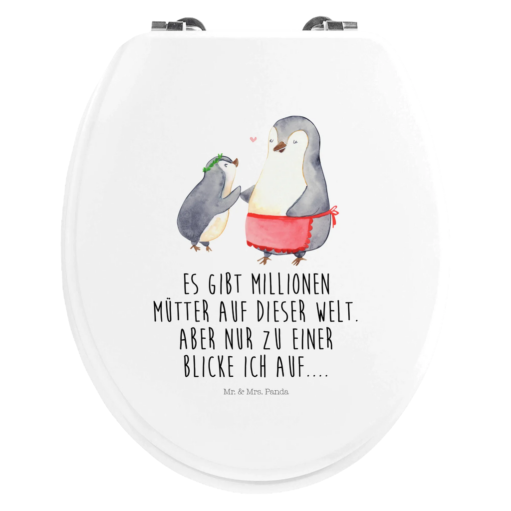 Motiv WC Sitz Pinguin mit Kind Klodeckel, Toilettendeckel, Toilette, WC-Sitz, Klobrille, Familie, Vatertag, Muttertag, Bruder, Schwester, Mama, Papa, Oma, Opa, Geburststag, Mami, Mutter, Mutti, Geschenk