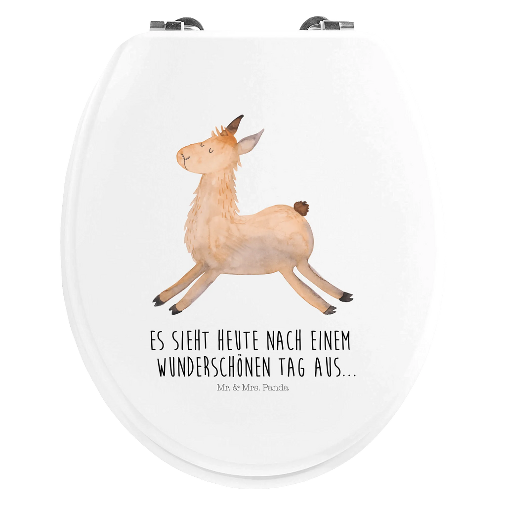 Motif toilet seat lama Jump Klobrille, Toilettendeckel, WC-Sitz, Klodeckel, Toilette, Lama, Alpaka, Lieblingstag, guten Morgen, Abitur, Start, Glück, Lamas, Happy day, Freundin, Neustart, Liebeskummer, fröhlich, Prüfung