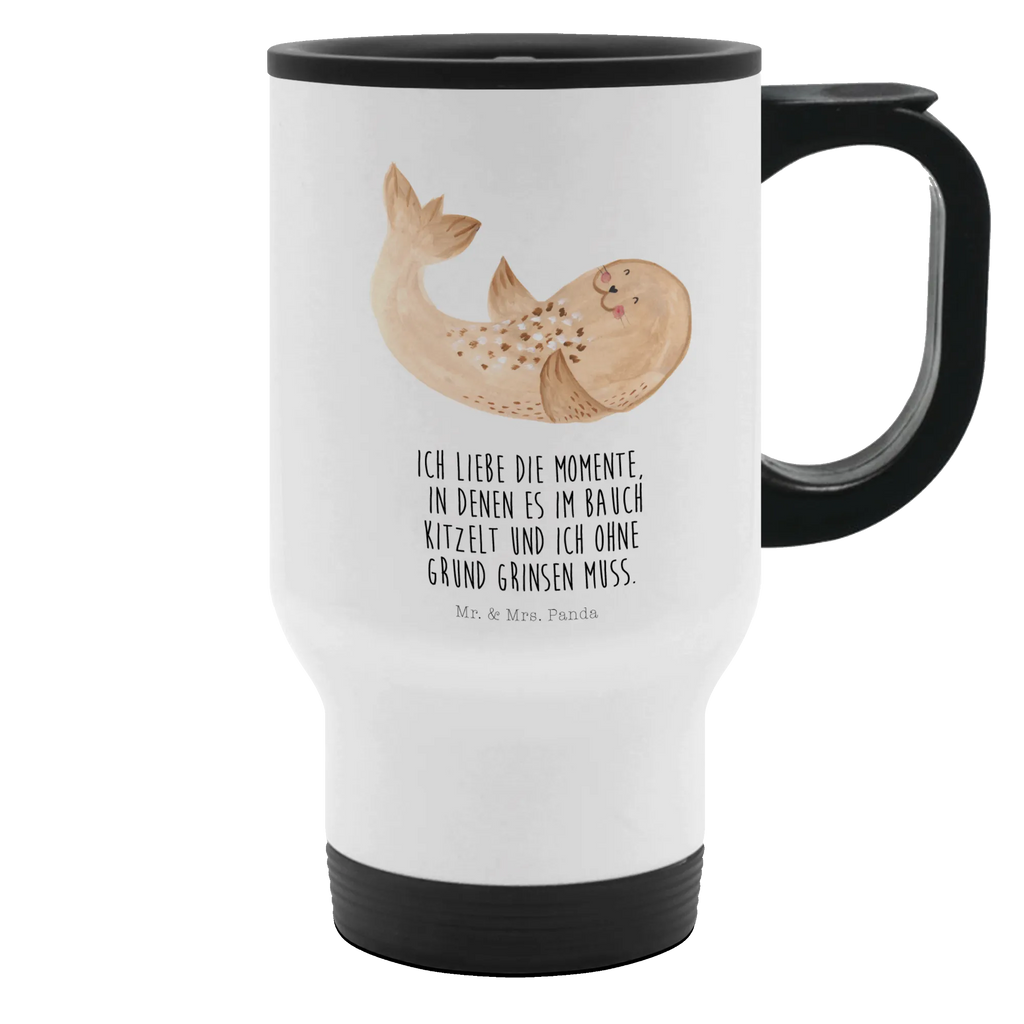 Kubek termiczny foka Leżeć Motywy zwierzęce, dobra energia, zabawne powiedzonka, zwierzęta