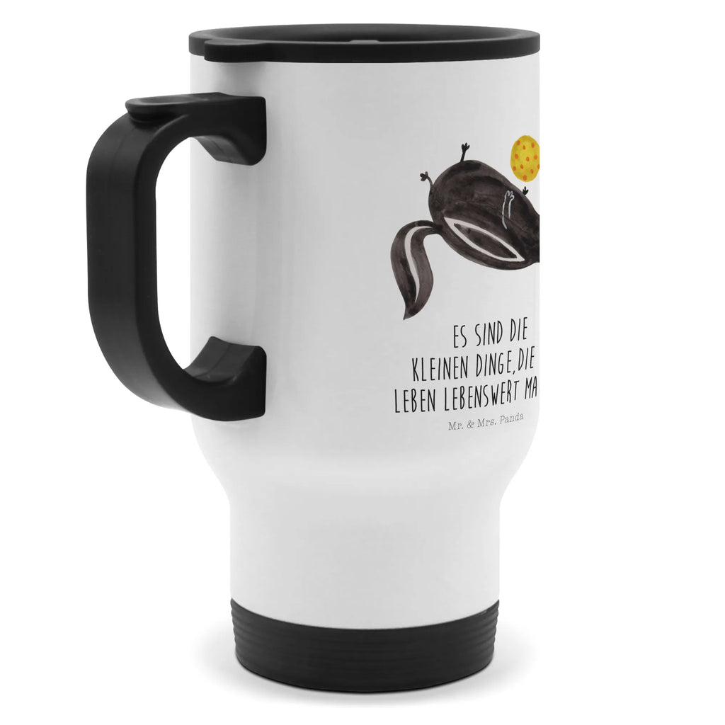 Insulated mug skunk ball travel mug, travel coffee mug, To Go mug, Thermo mug, Insulated mug, Coffee mug, Thermo cup, Skunk, stinky, playful, stinker, skunk, wild animal, wisdom, predator