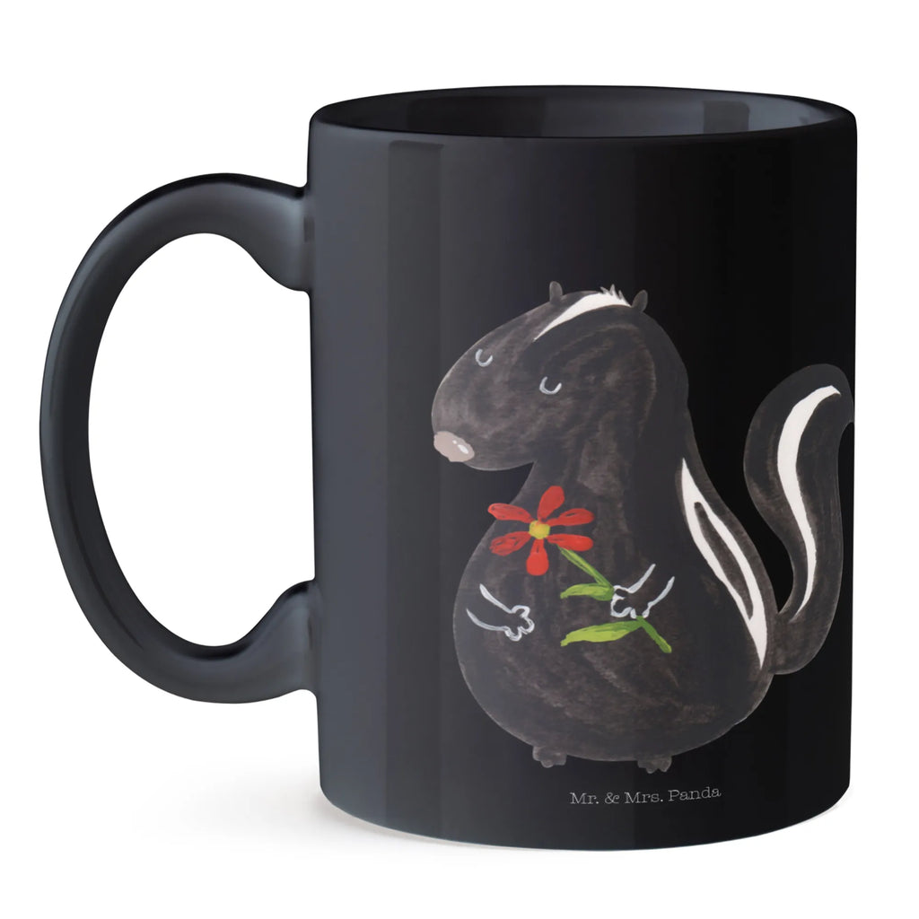 Mug skunk flower Geschenktasse, Tasse mit Motiven, Kaffeetasse, Bürotasse, Keramiktasse, Porzellantasse, Teetasse, Tasse, Tasse mit Zitaten, Stinktier, Skunk, Raubtier, Dreams, Träume, Tagträumer, Stinker, Stinki, Wildtier, verträumt