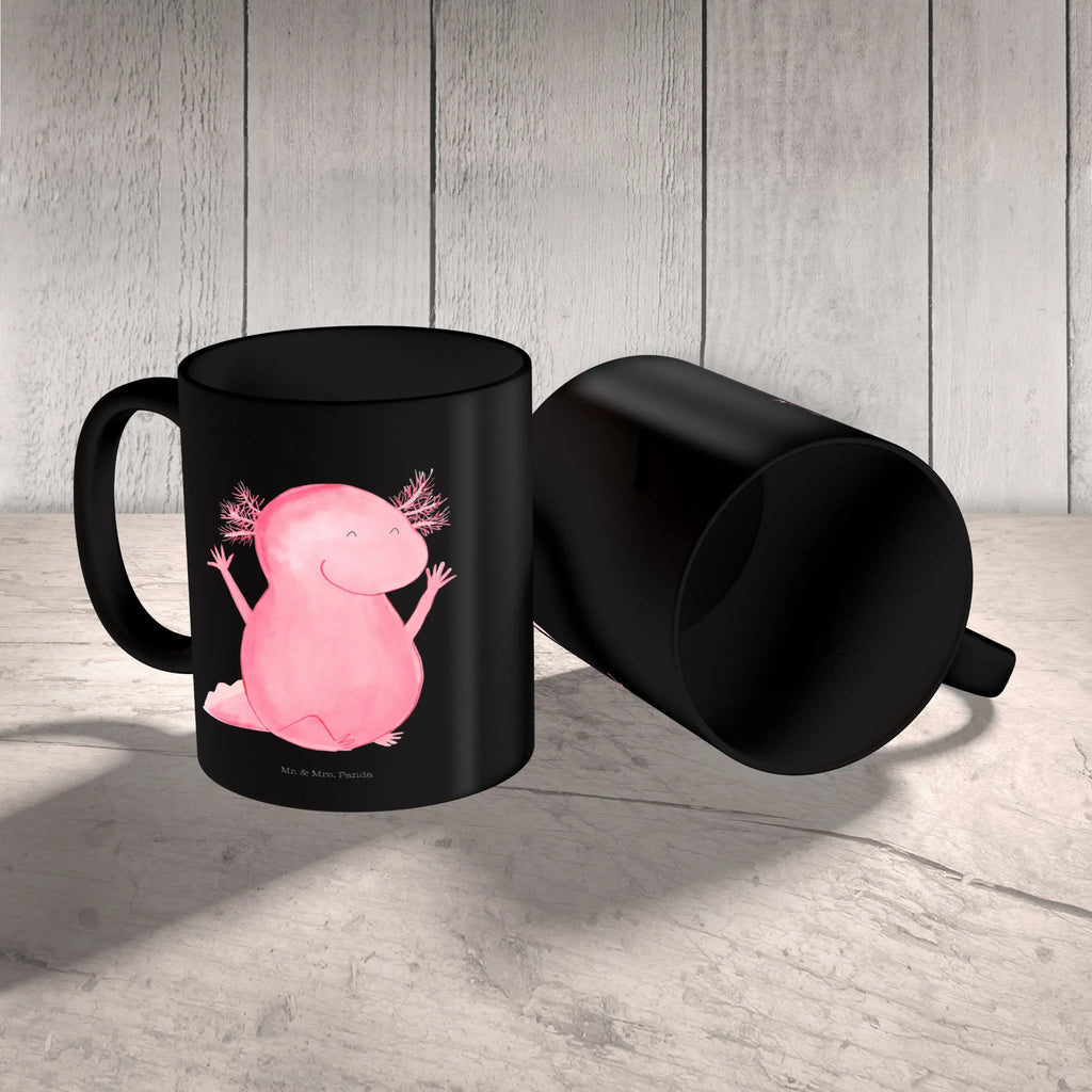 Kubek Axolotl Hurra Kaffeetasse, Tasse, Porzellantasse, Bürotasse, Tasse mit Zitaten, Geschenktasse, Tasse mit Motiven, Teetasse, Keramiktasse, Axolotl, Molch, Lurche, Axolot, Motivation, fröhlich, Spaß, Freude, Zufriedenheit, Schwanzlurch, Lurch