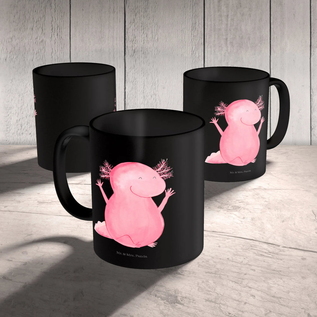 Kubek Axolotl Hurra Kaffeetasse, Tasse, Porzellantasse, Bürotasse, Tasse mit Zitaten, Geschenktasse, Tasse mit Motiven, Teetasse, Keramiktasse, Axolotl, Molch, Lurche, Axolot, Motivation, fröhlich, Spaß, Freude, Zufriedenheit, Schwanzlurch, Lurch