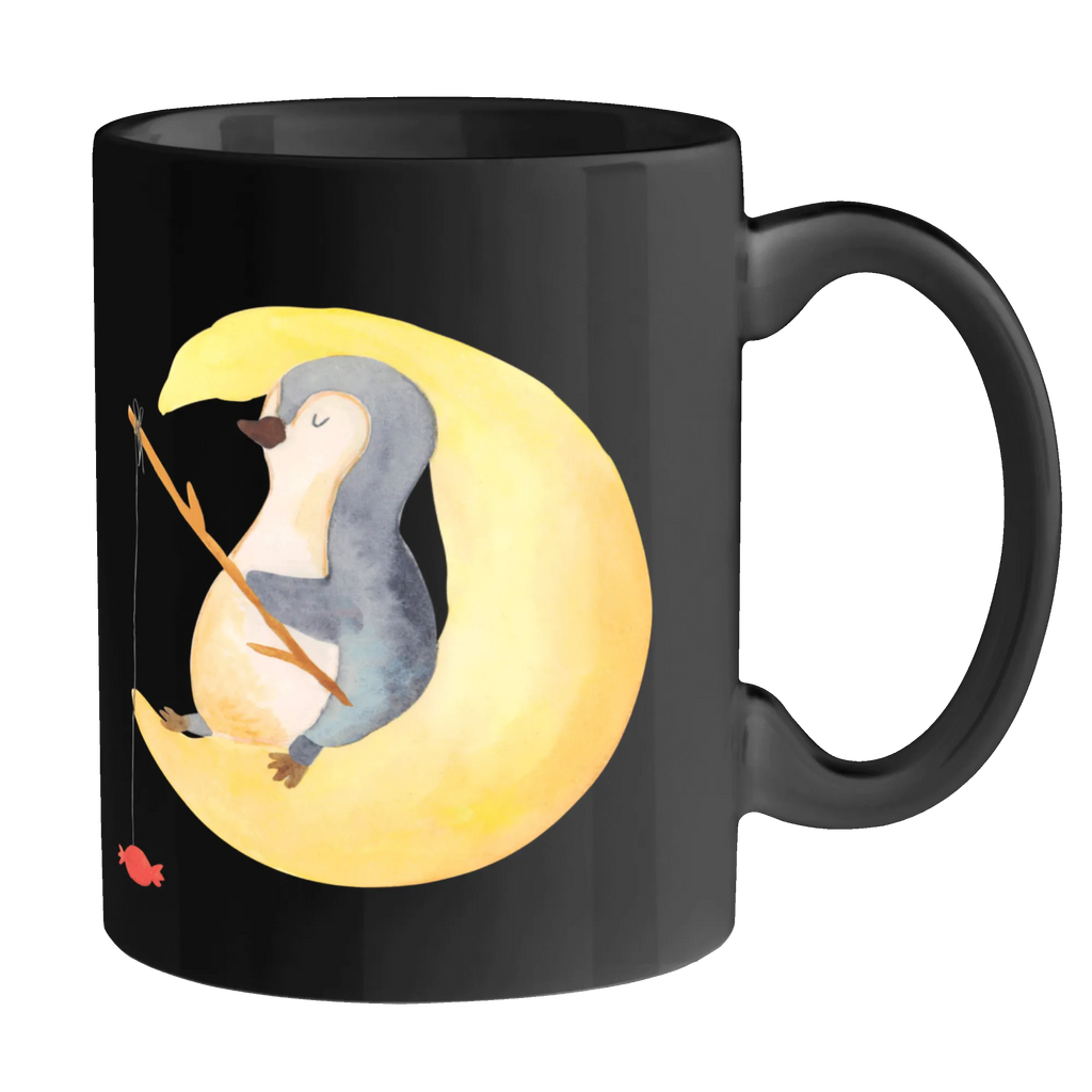 Mug Penguin moon Keramiktasse, Geschenktasse, Tasse, Bürotasse, Teetasse, Tasse mit Zitaten, Tasse mit Motiven, Kaffeetasse, Porzellantasse, Pinguin, Schlafstörungen, Nachtruhe, Gästezimmer, Schlafzimmer, schlafen, Spruch, Pinguine, Einschlafen